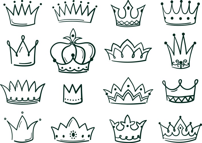 Elegant Crown Sketch - Queen's Coronet Vector Image