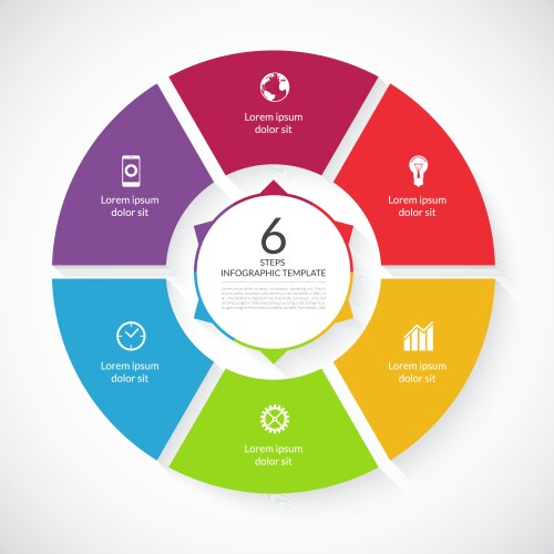 Flat style pie chart circle infographic template Vector Image