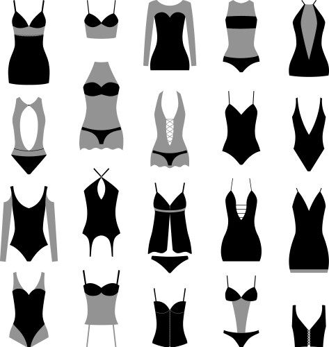 set of erotic lingerie vector