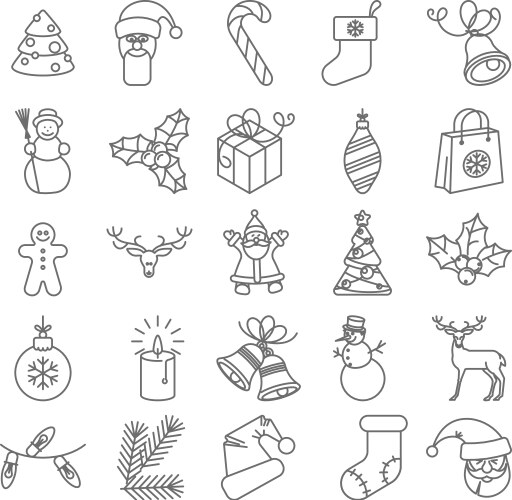 Christmas icons vector image