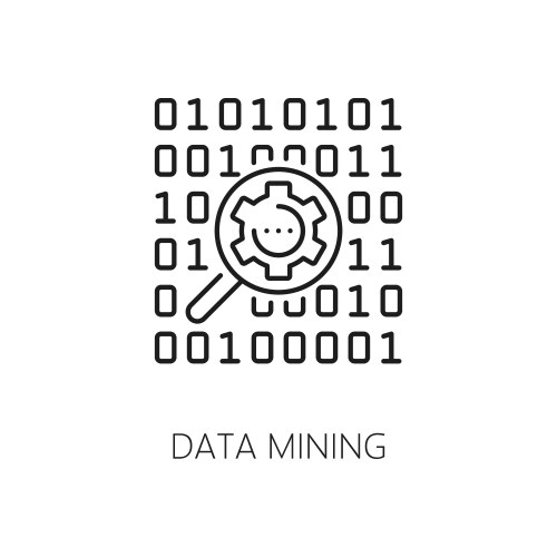Machine learning ai data mining algorithm icon vector image