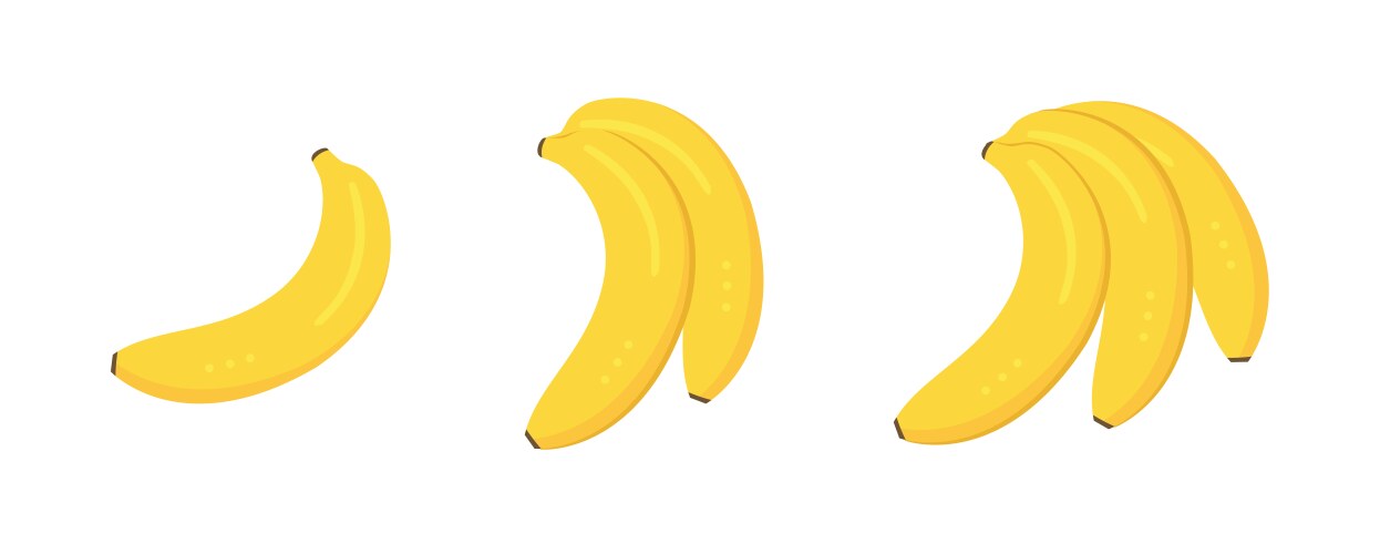 Ripe Banana Icon Set Vector Image