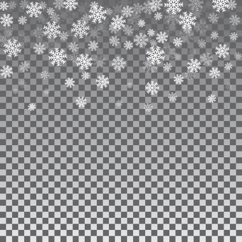 Falling snowflakes on transparent background Vector Image