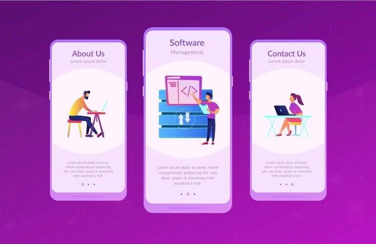 Big data developer app interface template vector image