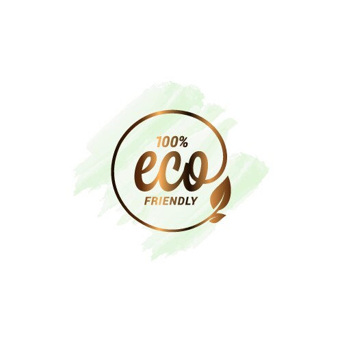 Eco watercolor design ecology logo with leaf vector image