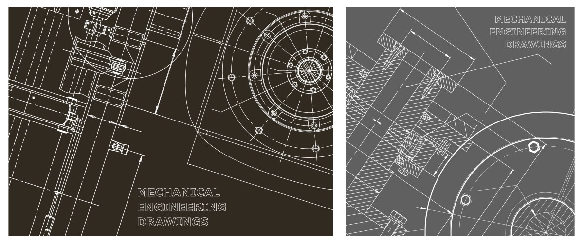 Engineering set cover flyer banner background Vector Image