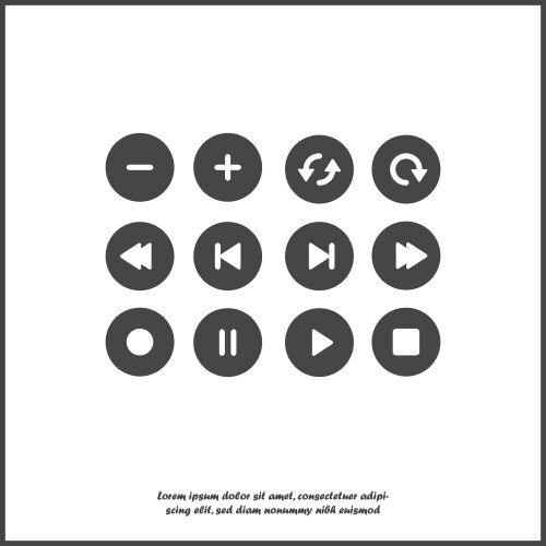 Navigation buttons media player image set vector image