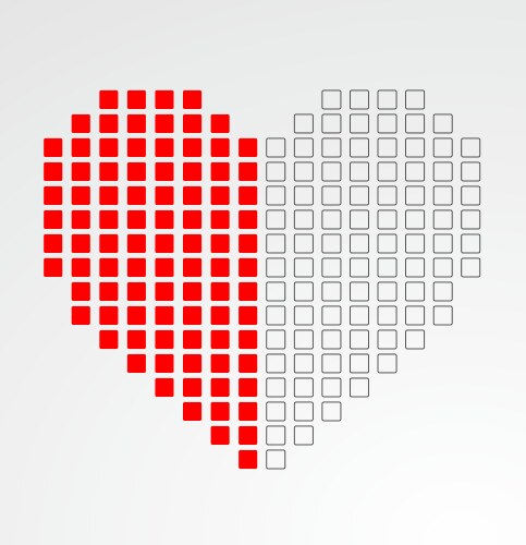 Pixel heart vector image