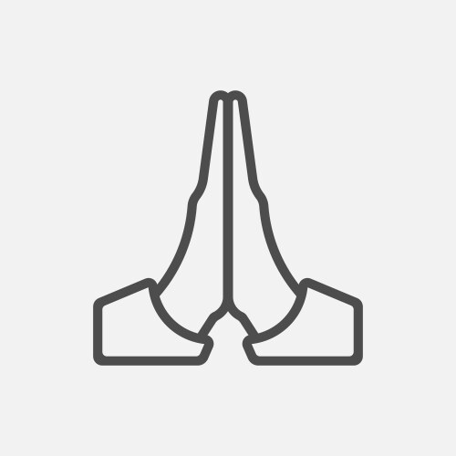 Prayer Hands Icon - White Background Vector Image