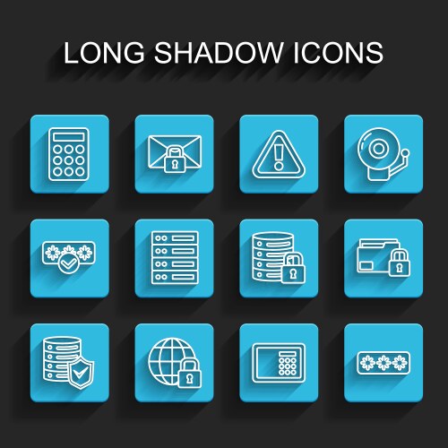 Set line server with shield global lockdown vector image