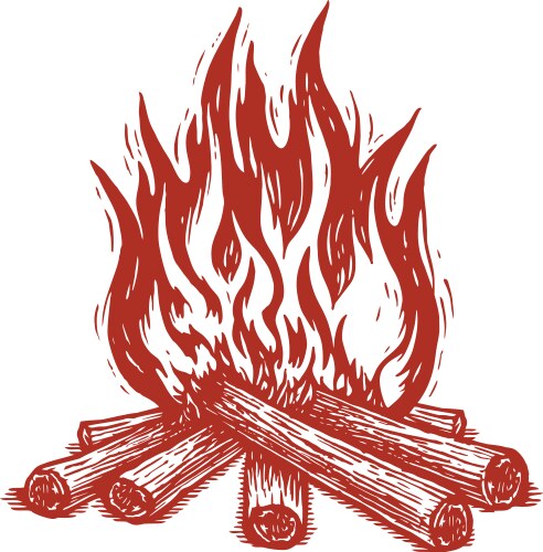 Beautiful classic hand drawing bonfire Vector Image