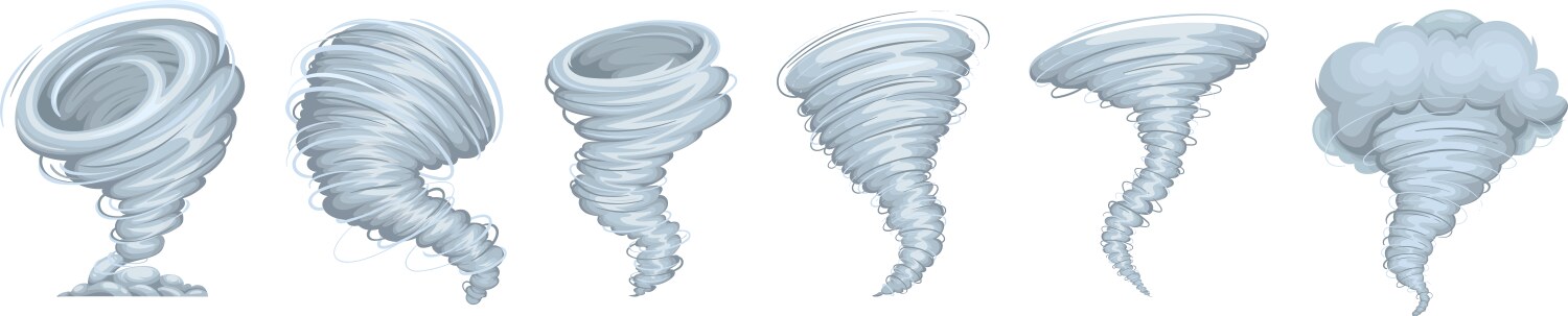 Tornado hurricane 3d icon set Royalty Free Vector Image