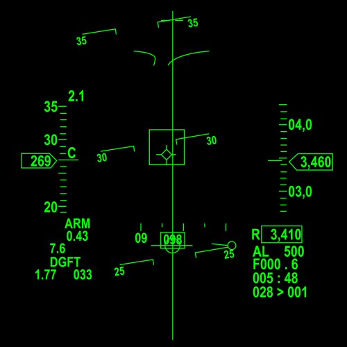 f 16 hud dogfight mode view vector