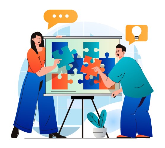 Teamwork concept Royalty Free Vector Image - VectorStock