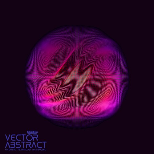 Abstract sphere of particles points array vector image