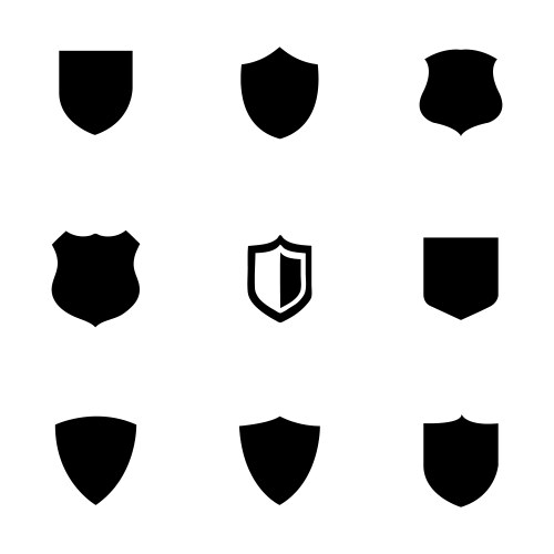 shield icons set vector image