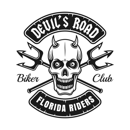 Devil Biker Club Emblem Vector Image