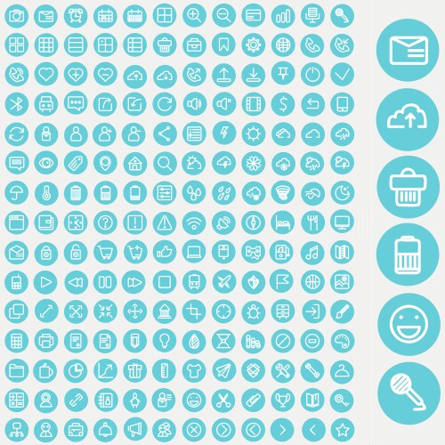 Set of icons for web and user interface design vector image