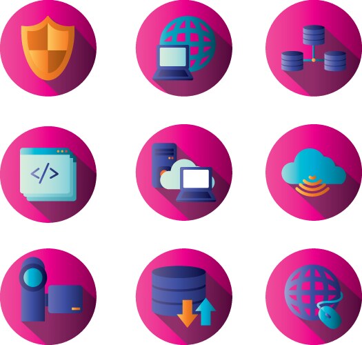 Technology and internet block gradient style icon vector image