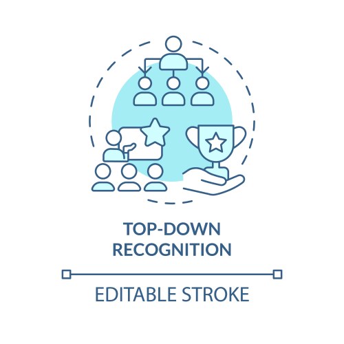 top down recognition soft blue concept icon vector