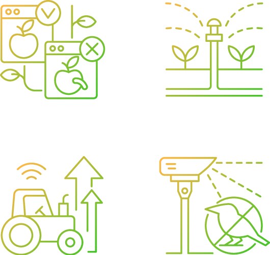 Automated systems in agriculture gradient linear vector image
