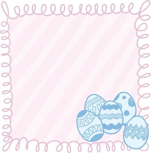 Doodle easter eggs frame Vector Image