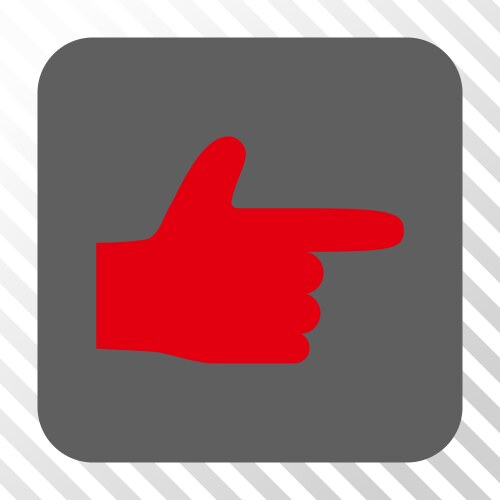 Hand pointer right rounded square button vector image