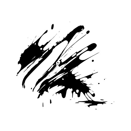Smears blots of black paint on a white background Vector Image