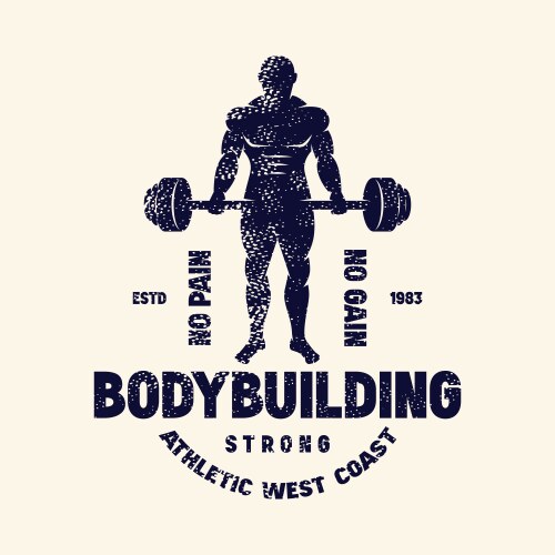 Sport emblem with powerlifter silhouette Vector Image