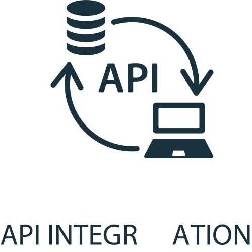 Api integration icon monochrome simple sign from vector image