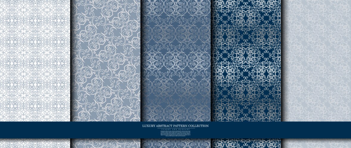 luxury abstract pattern collection navy blue vector image