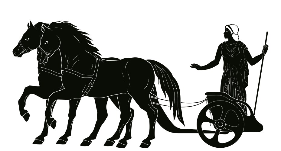 Ancient Greek Goddess Hera on Chariot Vector Image