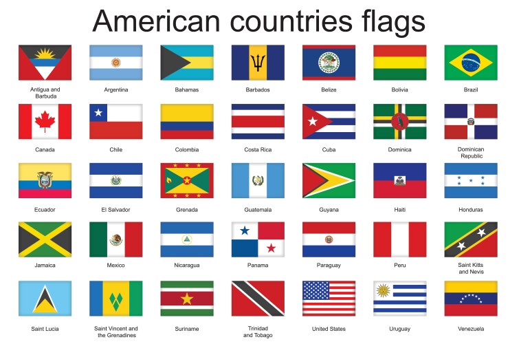 flags of americas vector image