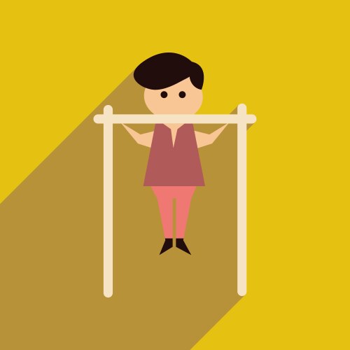 Flat web icon with long shadow man horizontal bar vector image