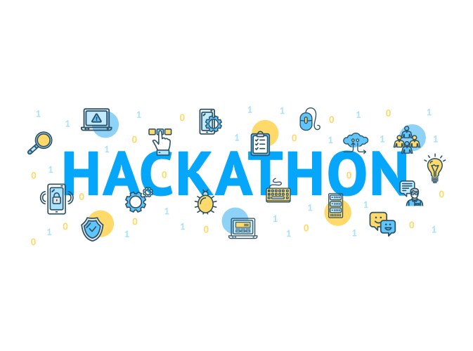 Hackathon concept card poster paper art design vector image