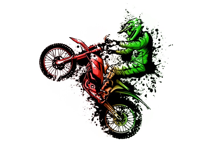 Motocross Rider on Dirt Track Vector Image