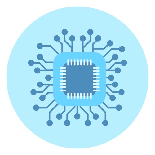 Computer chip icon circuit processor concept vector image