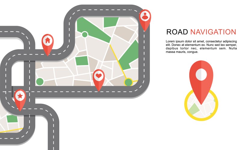 Navigation concept with pin pointer – Royalty-Free Vector | VectorStock