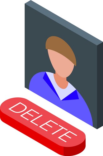 Delete user button icon isometric style vector image