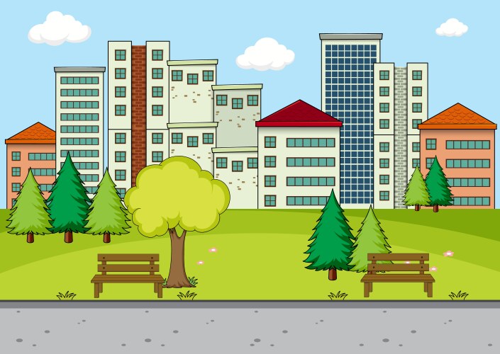 City and landscape Royalty Free Vector Image - VectorStock