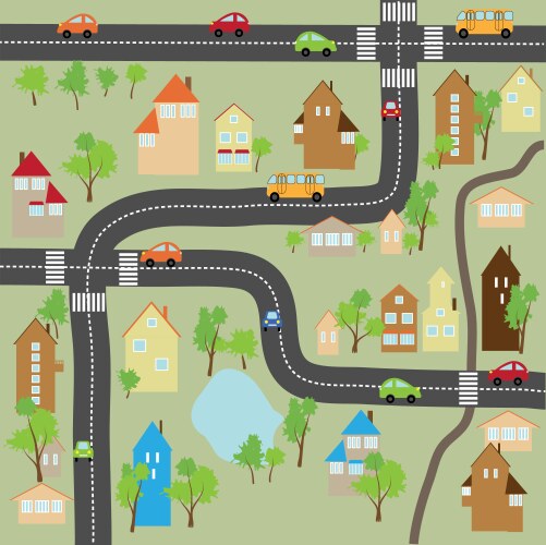Small town Vector Images & Graphics for Commercial Use | VectorStock