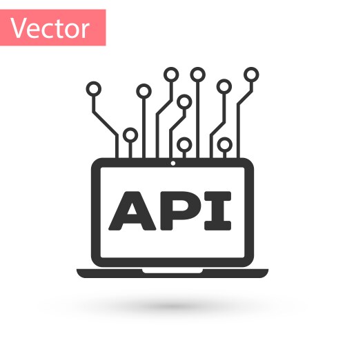 Grey computer api interface icon isolated on white vektorbild