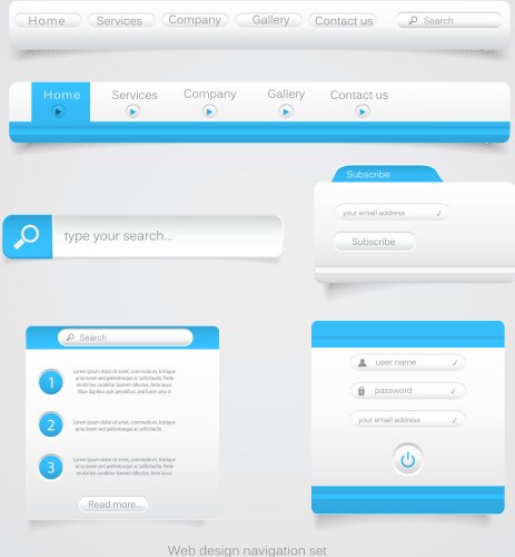Web site menu navigation Royalty Free Vector Image