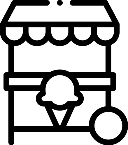 Ice cream cart icon thin linear style design vector image
