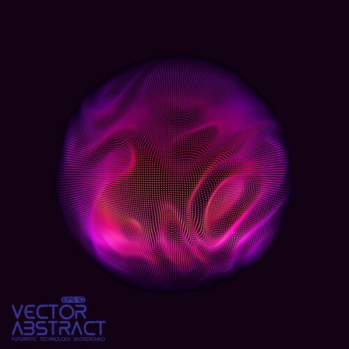Abstract sphere of particles points array vector image