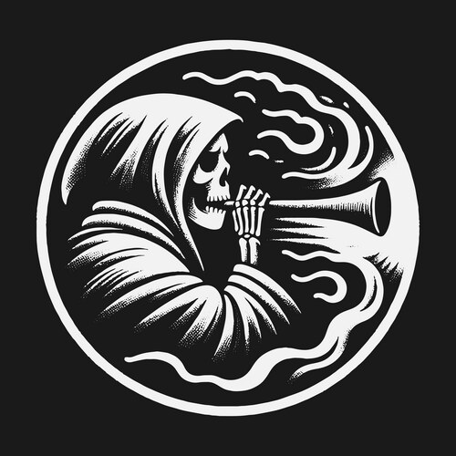Grim Reaper Horn - Spectral Emblem Vector Image