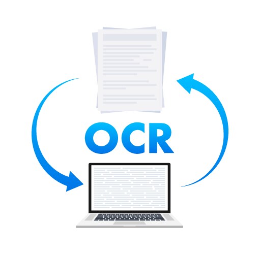 Ocr - optical character recognition document scan vector image