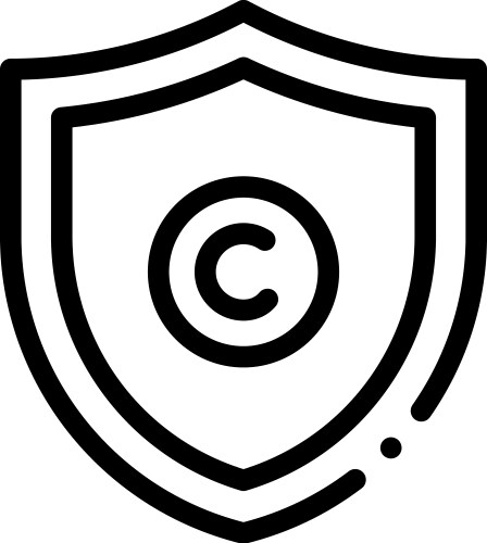 Copyright icon thin linear style design isolated vector image