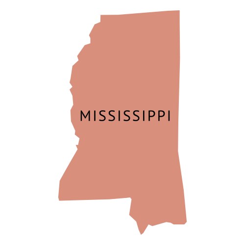 Mississippi state plain map vector image