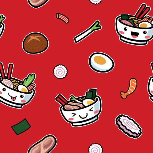 Seamless pattern japanese food Vector Image